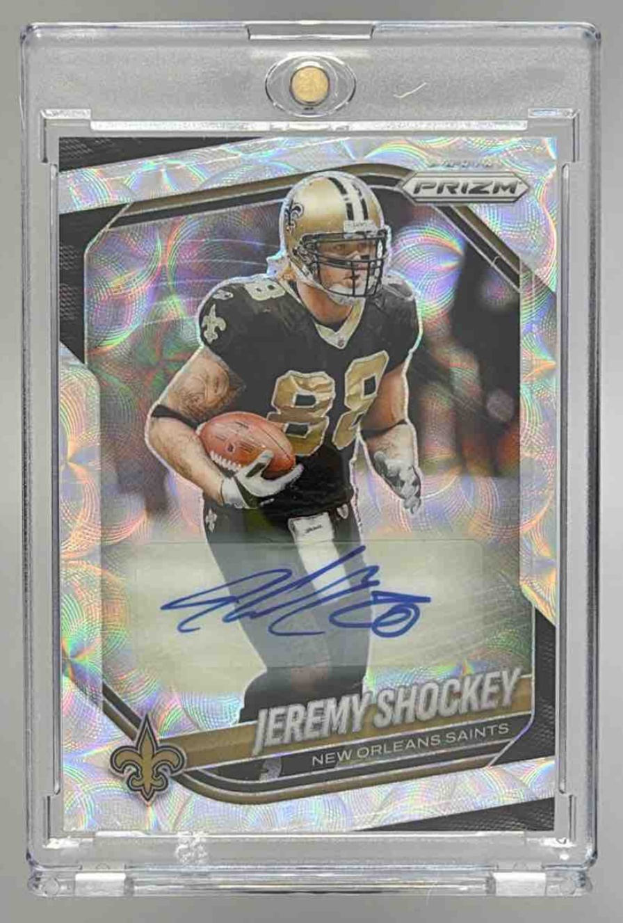 Card image for 2025 Panini Prizm Jeremy Shockey Choice Auto /100 #200 Saints