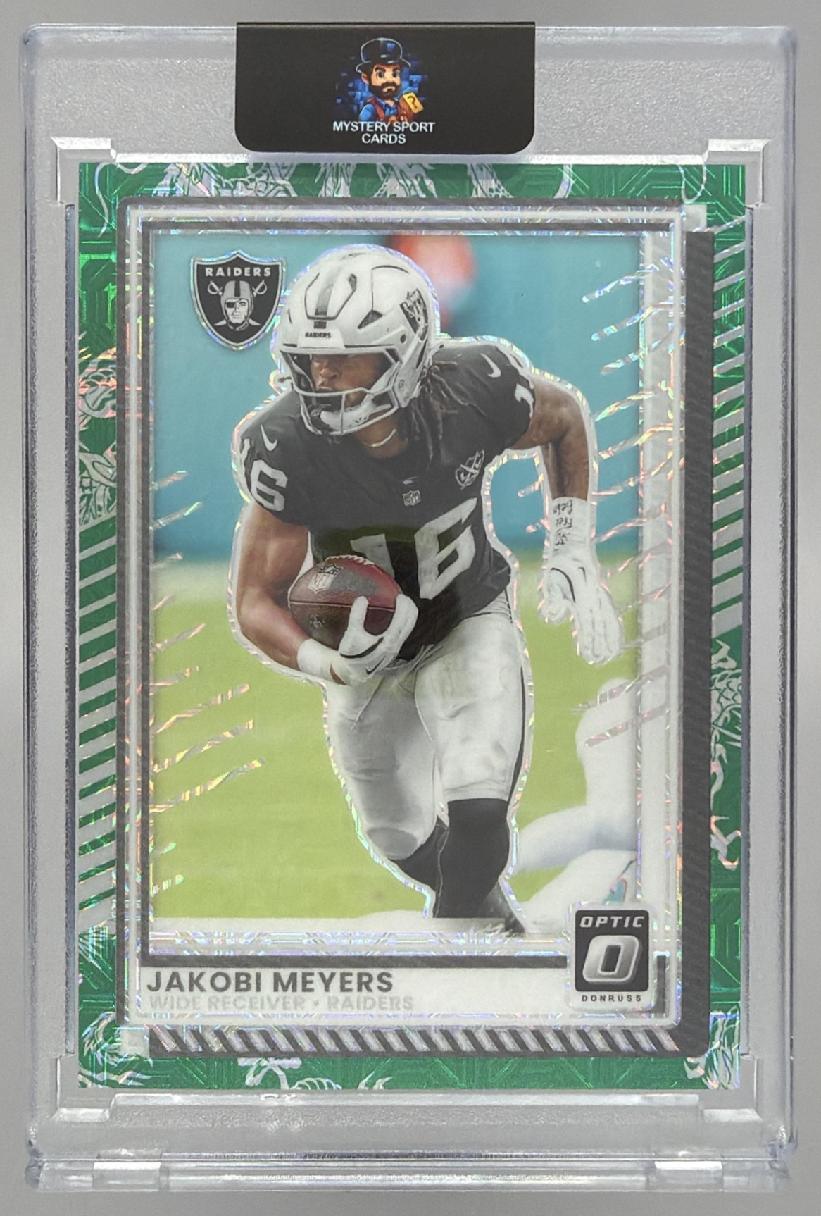Card image for 2025 Panini Donruss Optic Jakobi Meyers Dragon Prizm /24 #77 Raiders
