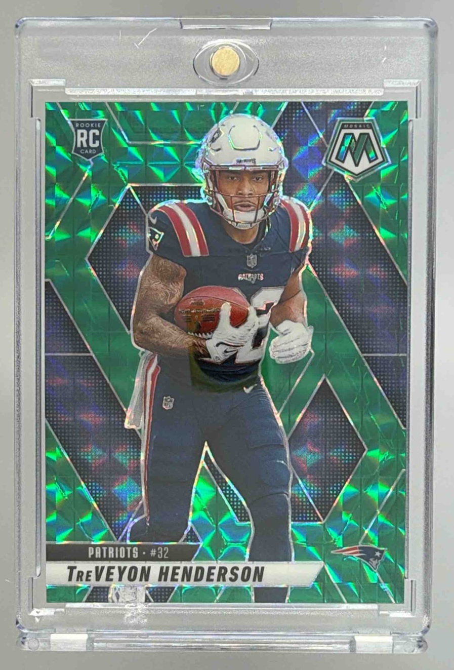 Card image for 2025 Panini Mosaic TreVeyon Henderson Rookies #325 RC Patriots