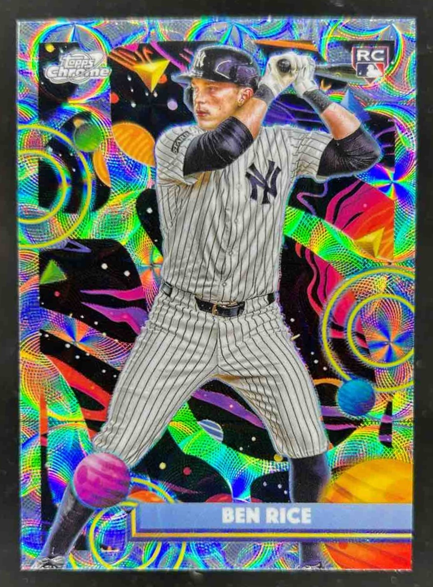 Card image for Ben Rice 2025 Topps Baseball Cosmic Chrome Nucleus Refractor RC New York Yankees