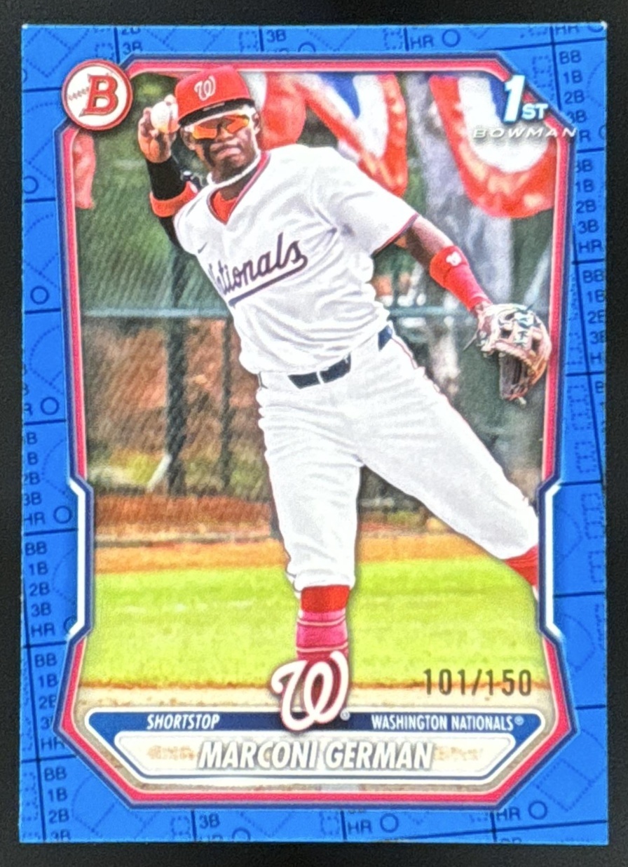 Card image for Marconi German 2026 Bowman Blue Pattern /150 Prospects Washington Nationals