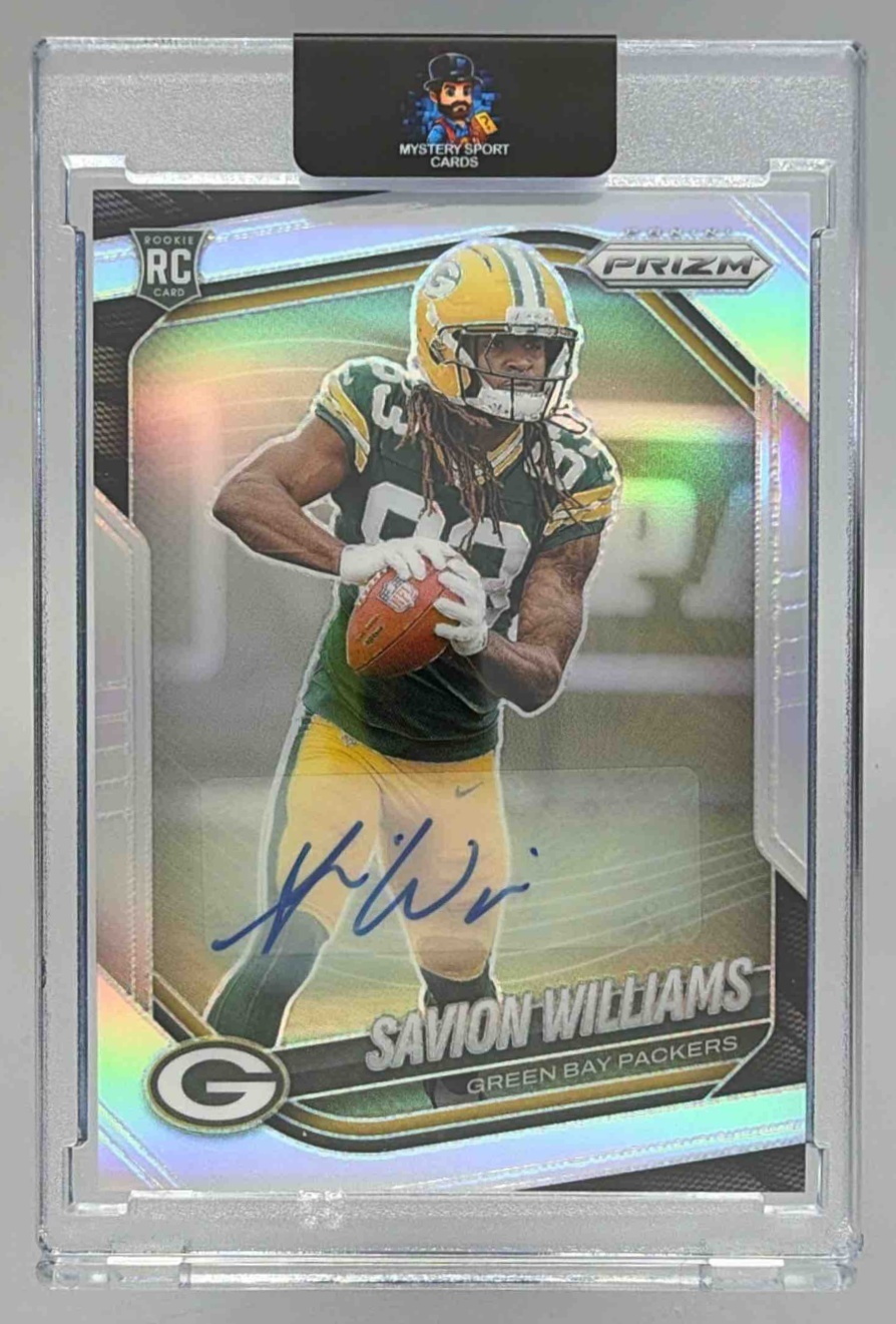 Card image for 2025 Panini Prizm Savion Williams Rookie Auto Silver #306 RC Packers