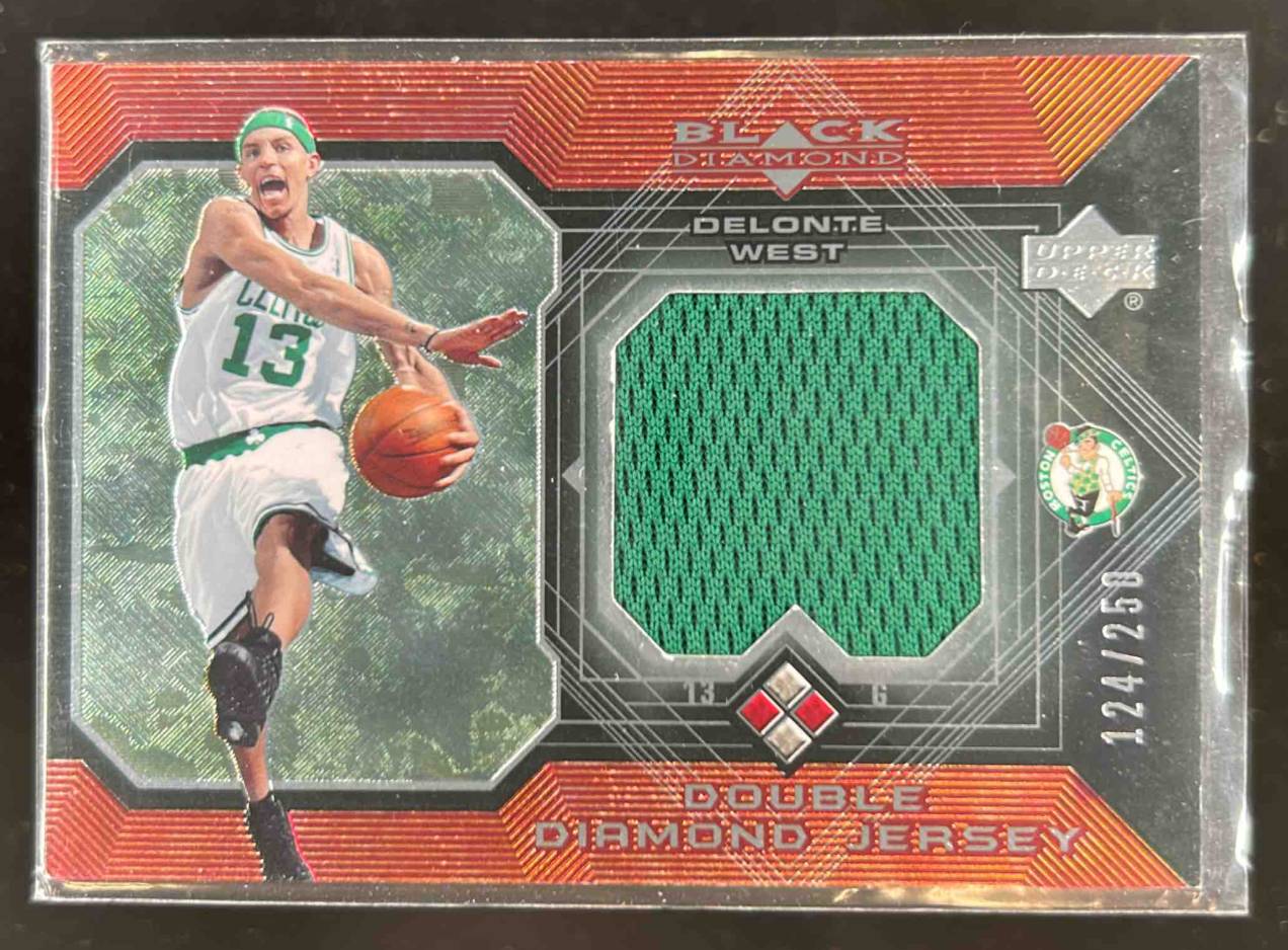 Card image for 2004-05 Upper Deck Black Diamond Delonte West Jerseys Double /250 #DDJ-WE RC