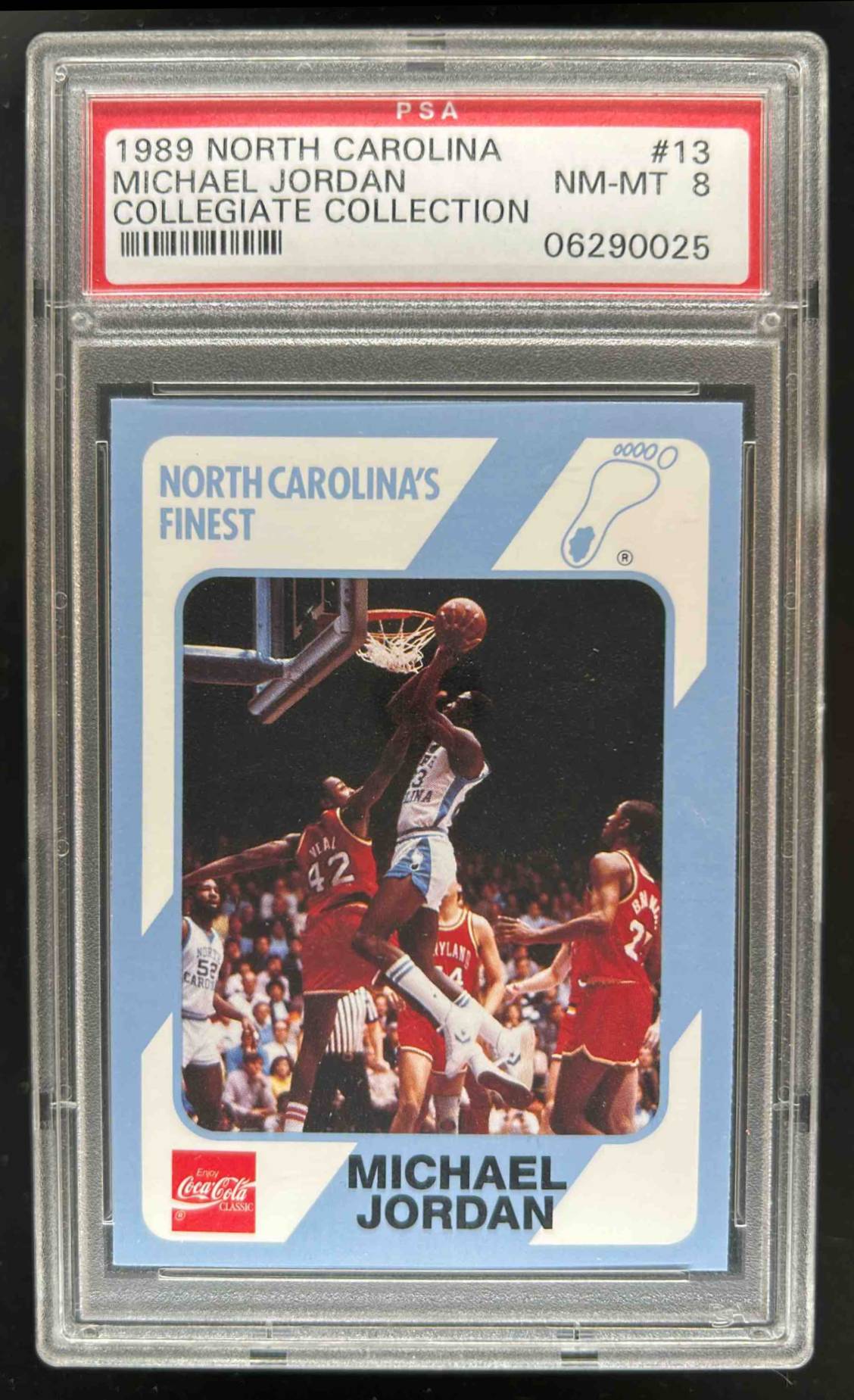 Card image for 1989 NORTH CAROLINA'S FINEST MICHAEL JORDAN #13 PSA 8
