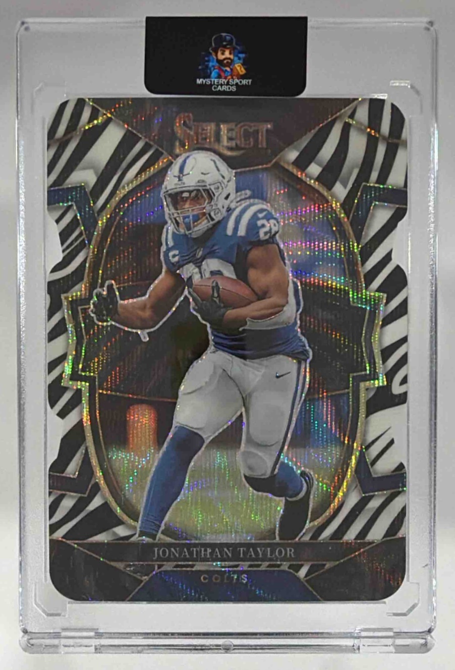 Card image for 2022 Panini Football Select Jonathan Taylor #44 Concourse Zebra Indianapolis Colts