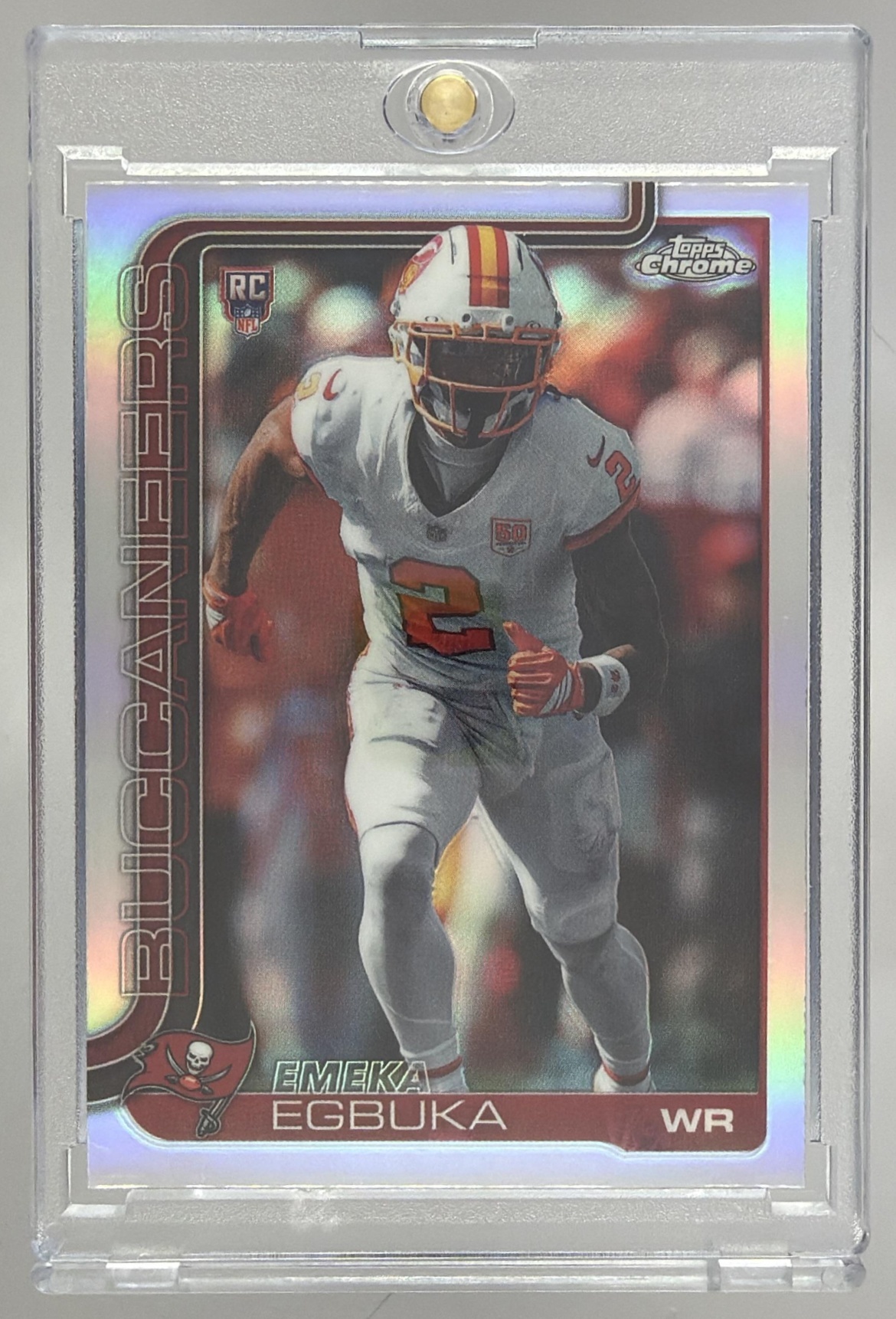 Card image for 2025 Topps Chrome Emeka Egbuka Rookie Refractor #312 RC Buccaneers