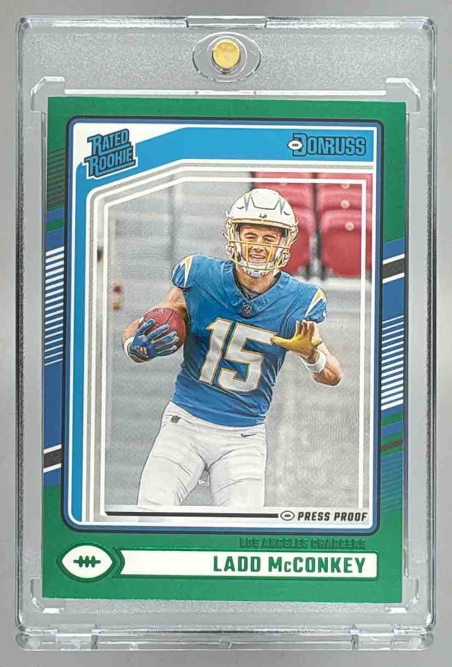 Card image for 2024 Panini Donruss Ladd McConkey #328 RC Rated Rookie Chargers