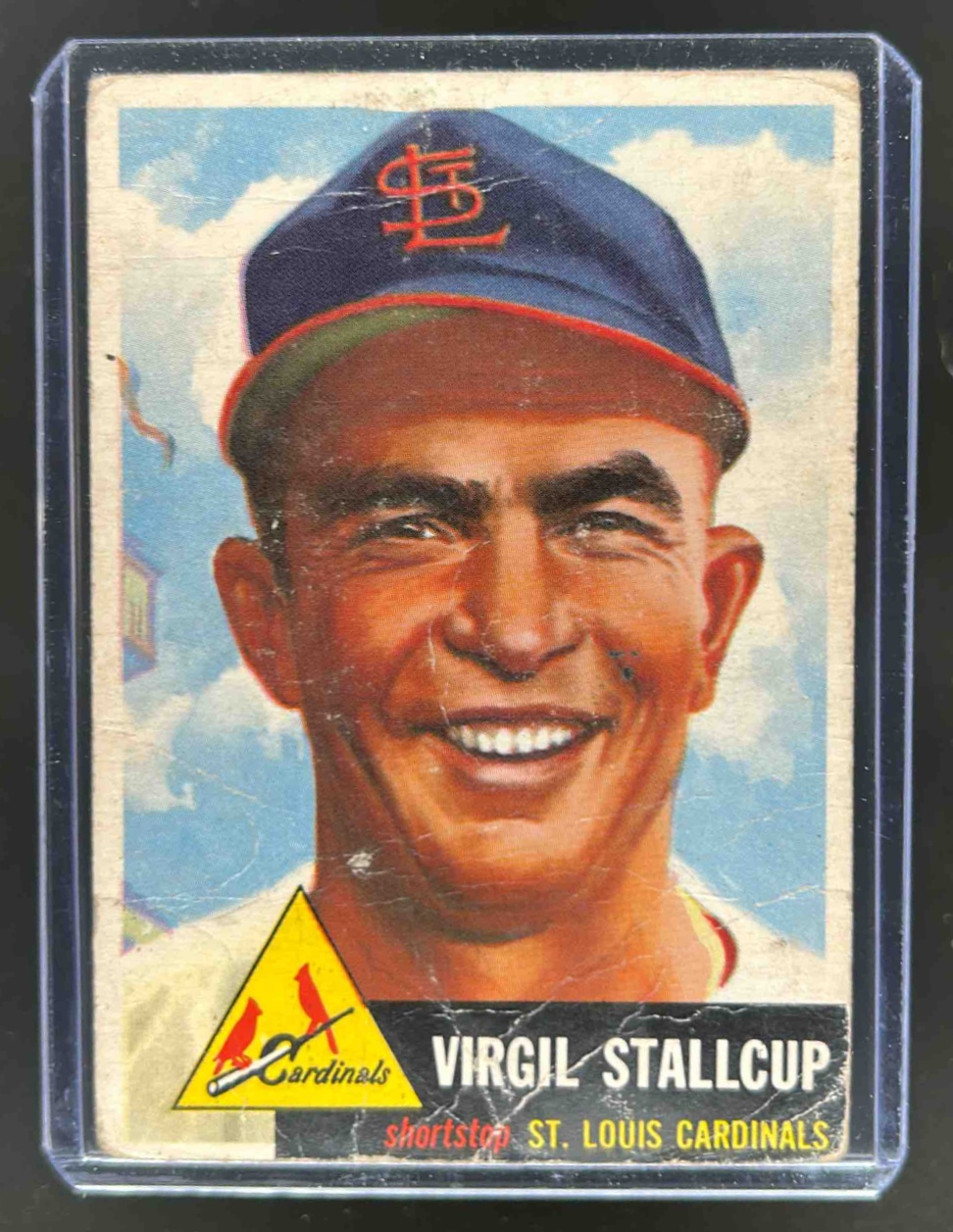 Card image for 1953 TOPPS BASEBALL VIRGIL STALLCUP #180 ST. LOUIS CARDINALS