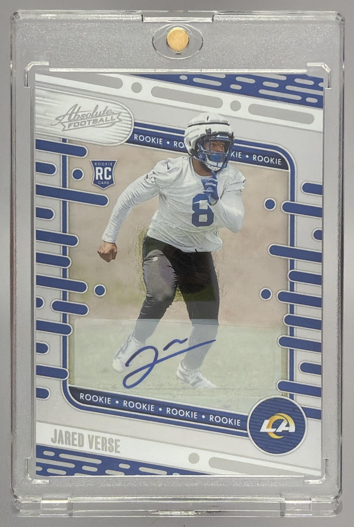 Card image for 2024 Panini Absolute Jared Verse Signature Rookies Spectrum /299 #119 Auto RC Rams