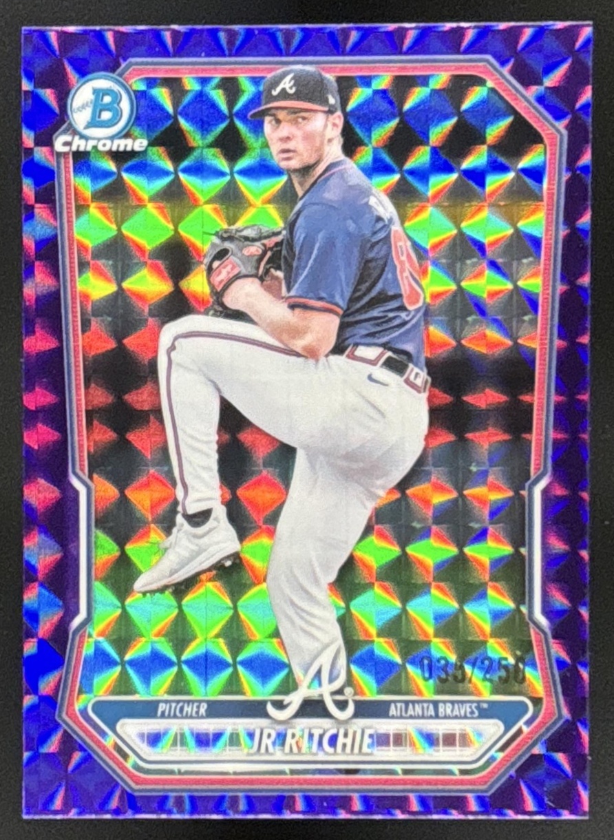 Card image for 2026 Bowman JR Ritchie Chrome Prospects Purple Geometric Refractor /250