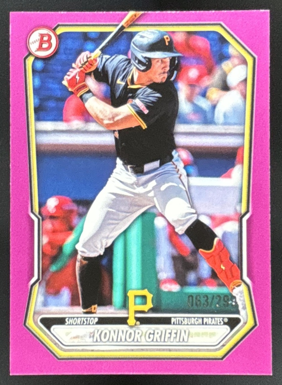 Card image for Konnor Griffin 2026 Bowman Pink Border /175 Prospects Pittsburgh Pirates