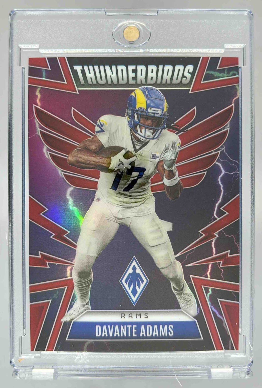 Card image for 2025 Panini Phoenix Davante Adams Thunderbirds Red Prizm /249 #31 Rams