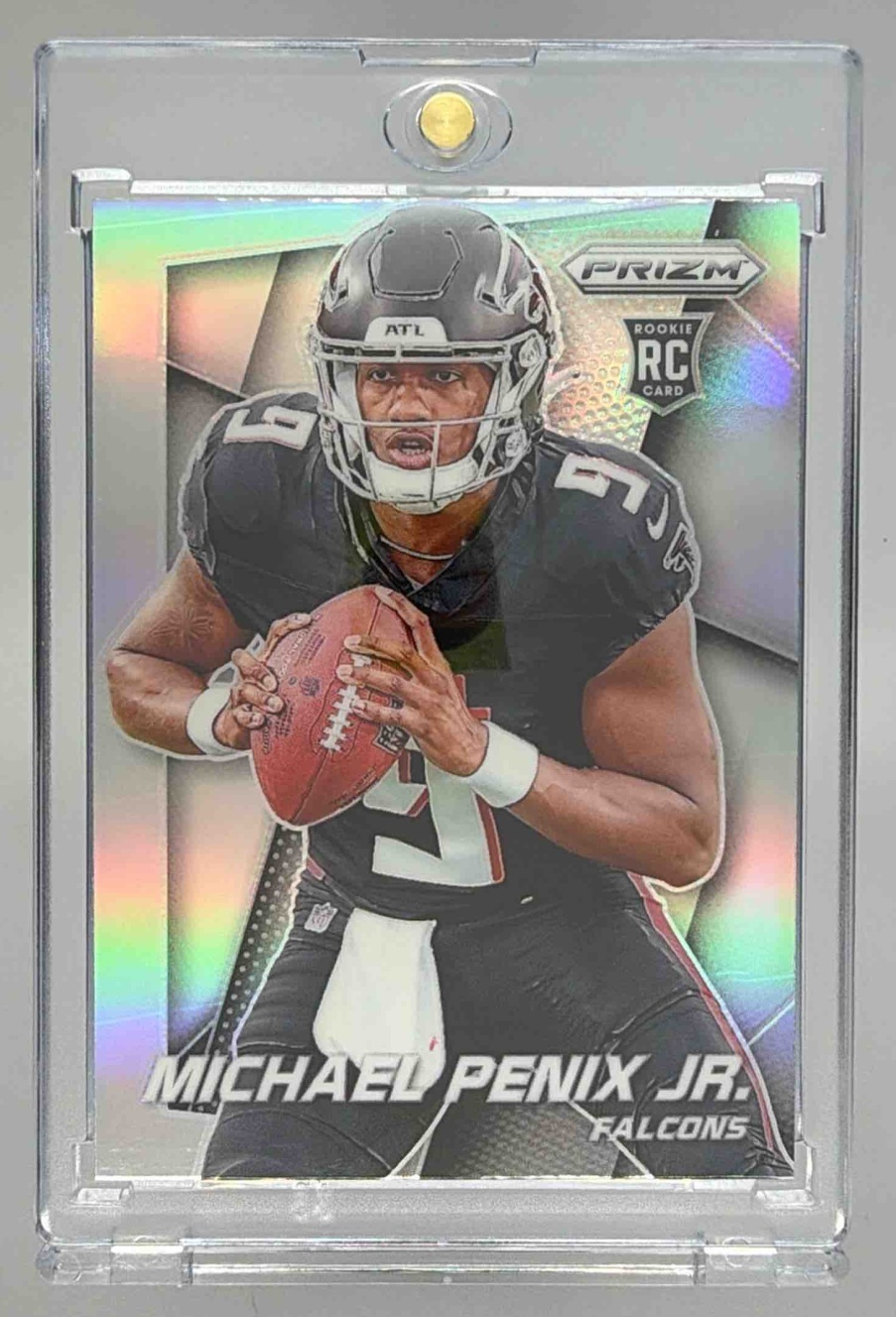 Card image for 2024 Panini Prizm Michael Penix Jr. Flashback Rookie Silver #2 RC Falcons