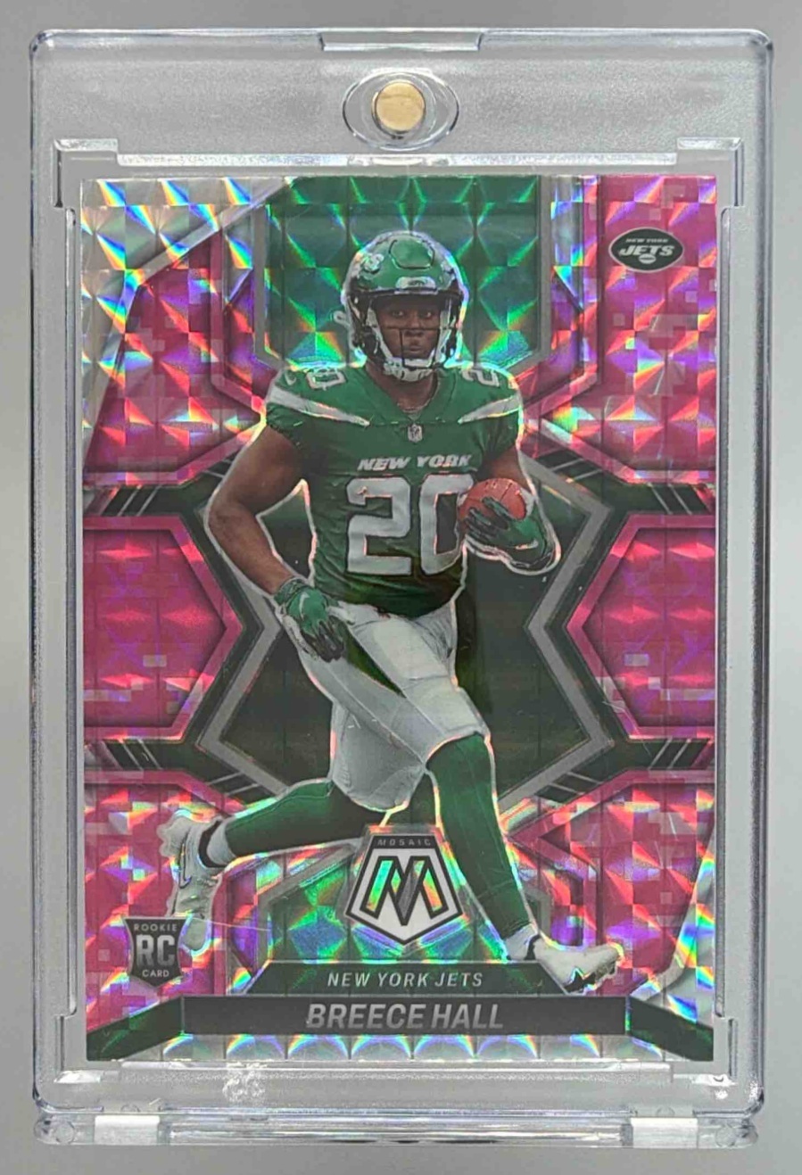 Card image for 2022 Panini Football Mosaic Breece Hall #307 RC New York Jets
