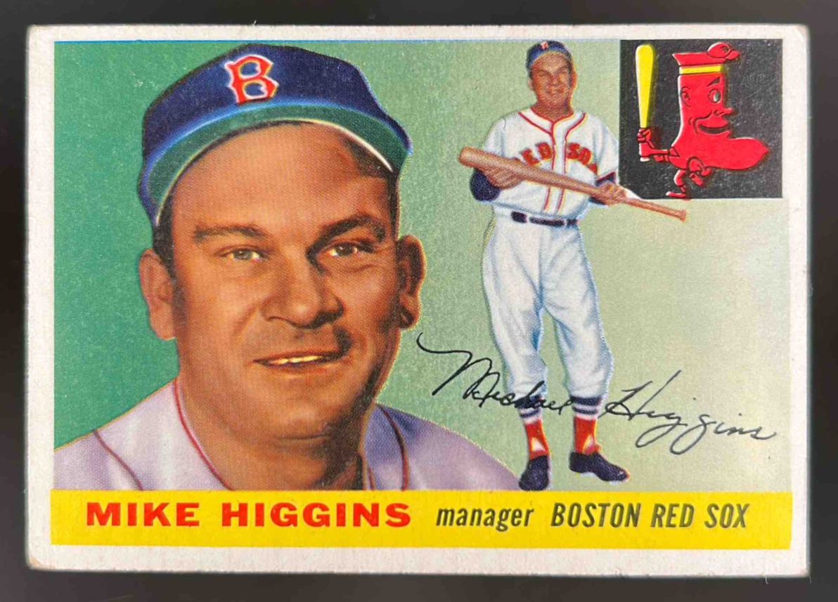 Card image for 1955 TOPPS BASEBALL MIKE HIGGINS #150 BOSTON RED SOX