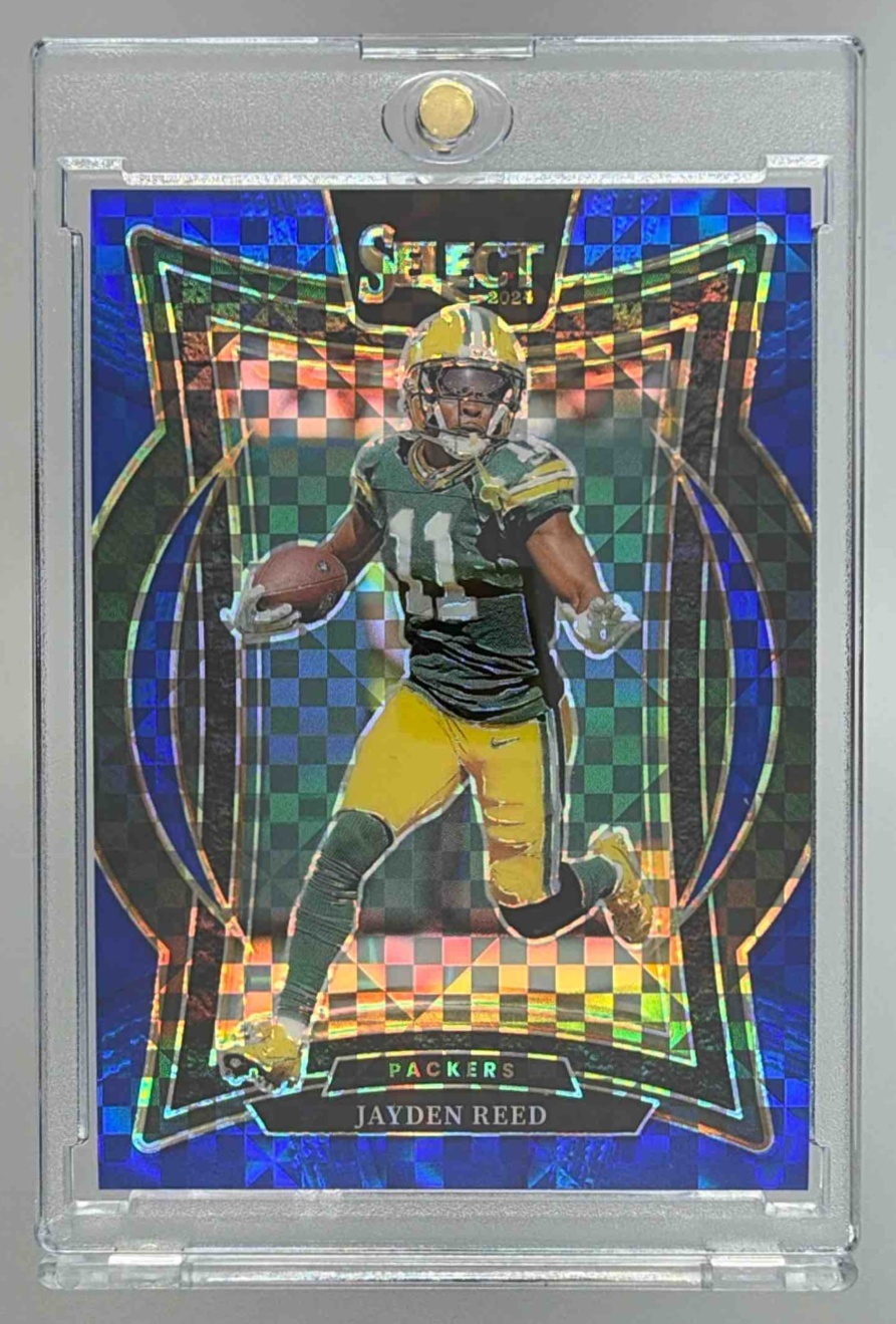 Card image for 2024 Panini Select Jayden Reed Concourse Blue Prizm /249 #68 Packers