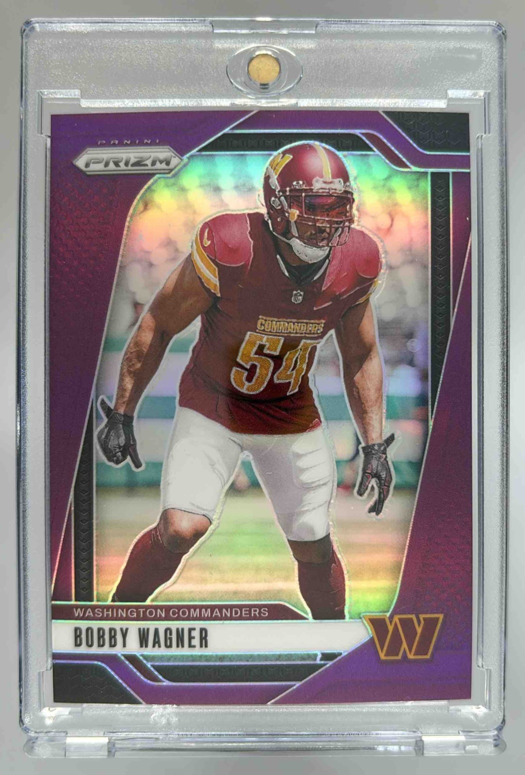 Card image for 2024 Panini Football Prizm Bobby Wagner Purple /125 #293 Washington Commanders