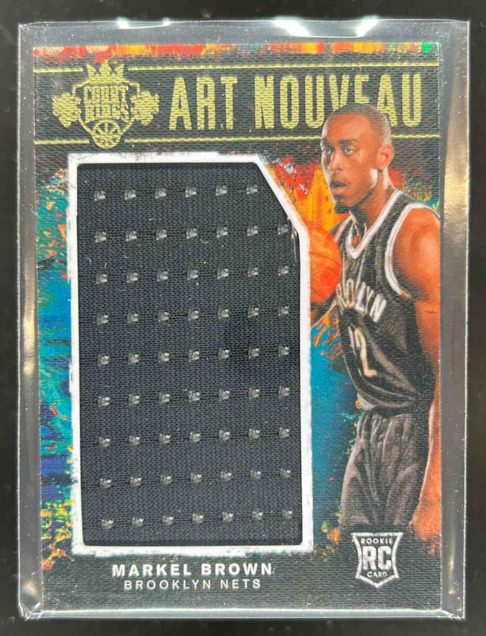 Card image for 2014-15 PANINI COURT KINGS MARKEL BROWN ART NOUVEAU JERSEYS /299 #33 RC ROOKIE