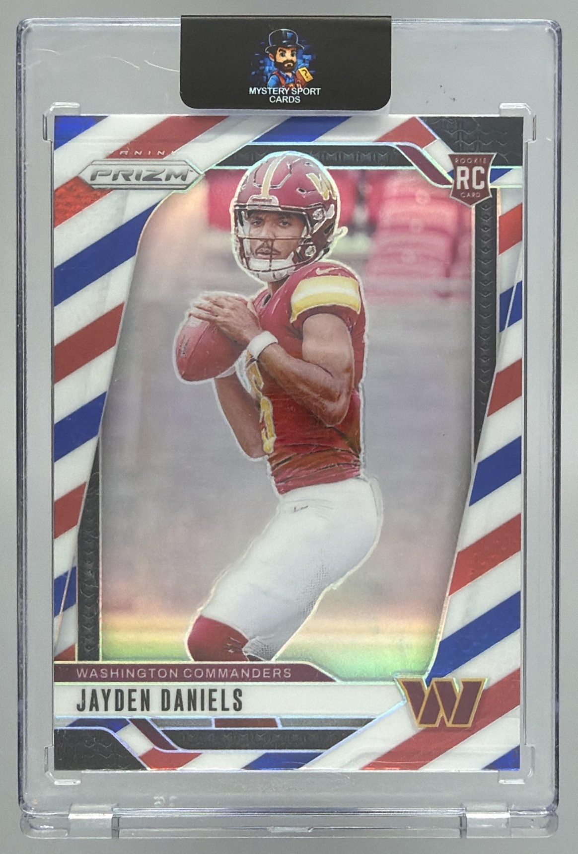 Card image for 2024 Panini Football Prizm Jayden Daniels #347 RC Washington Commanders