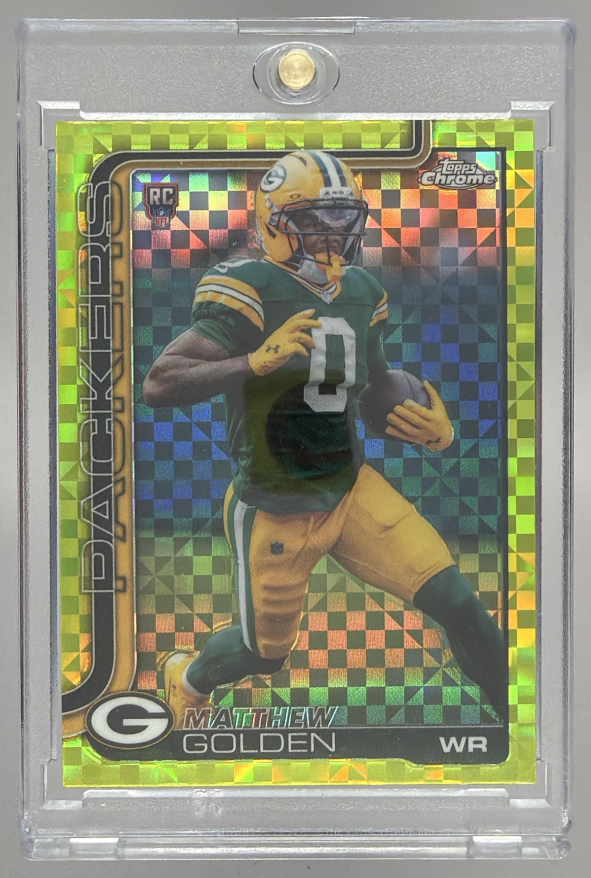 Card image for 2025 Topps Football Chrome Matthew Golden Rookie #333 RC Green Bay Packers