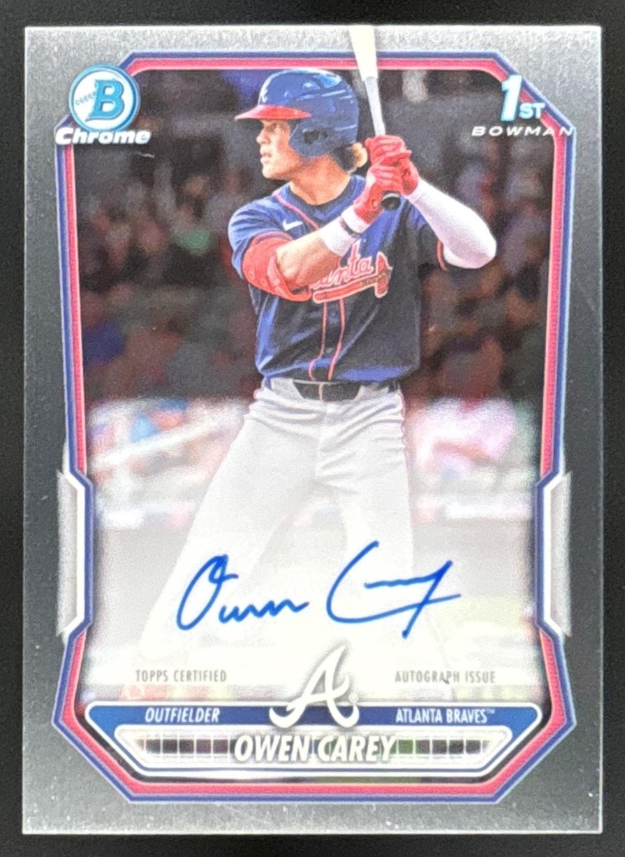Card image for Owen Carey 2026 Bowman Chrome Prospect Auto Atlanta Braves