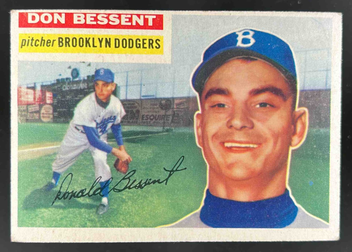 Card image for 1956 TOPPS BASEBALL DON BESSENT #184 RC