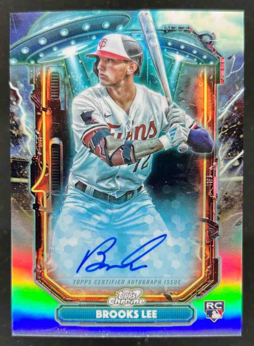 Card image for Brooks Lee 2025 Topps Cosmic Chrome Extraterrestrial Talent Auto