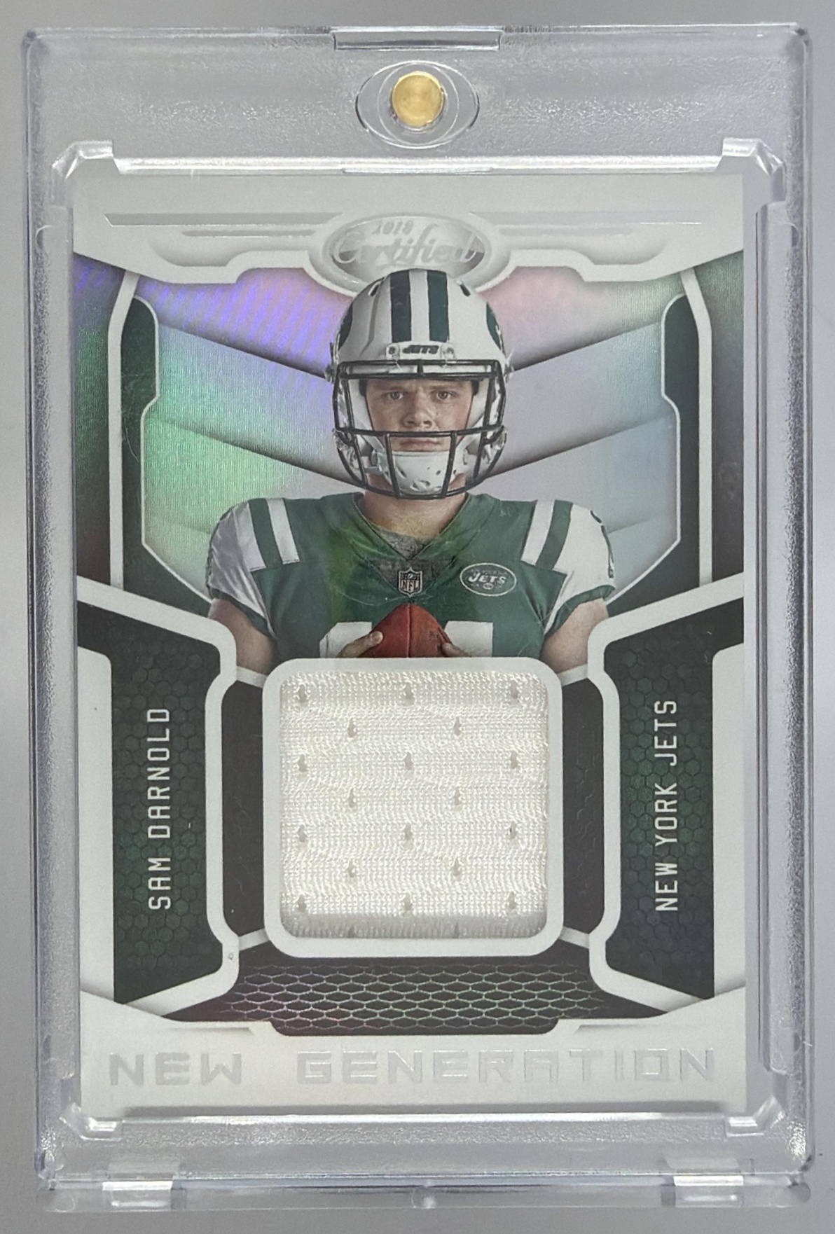 Card image for 2018 Panini Certified Sam Darnold New Generation Jerseys Mirror #5 RC Jets