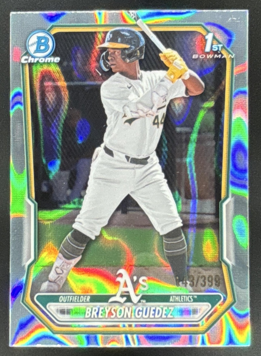 Card image for Breyson Guedez 2026 Bowman Lava Refractor /399 Chrome Prospects Athletics