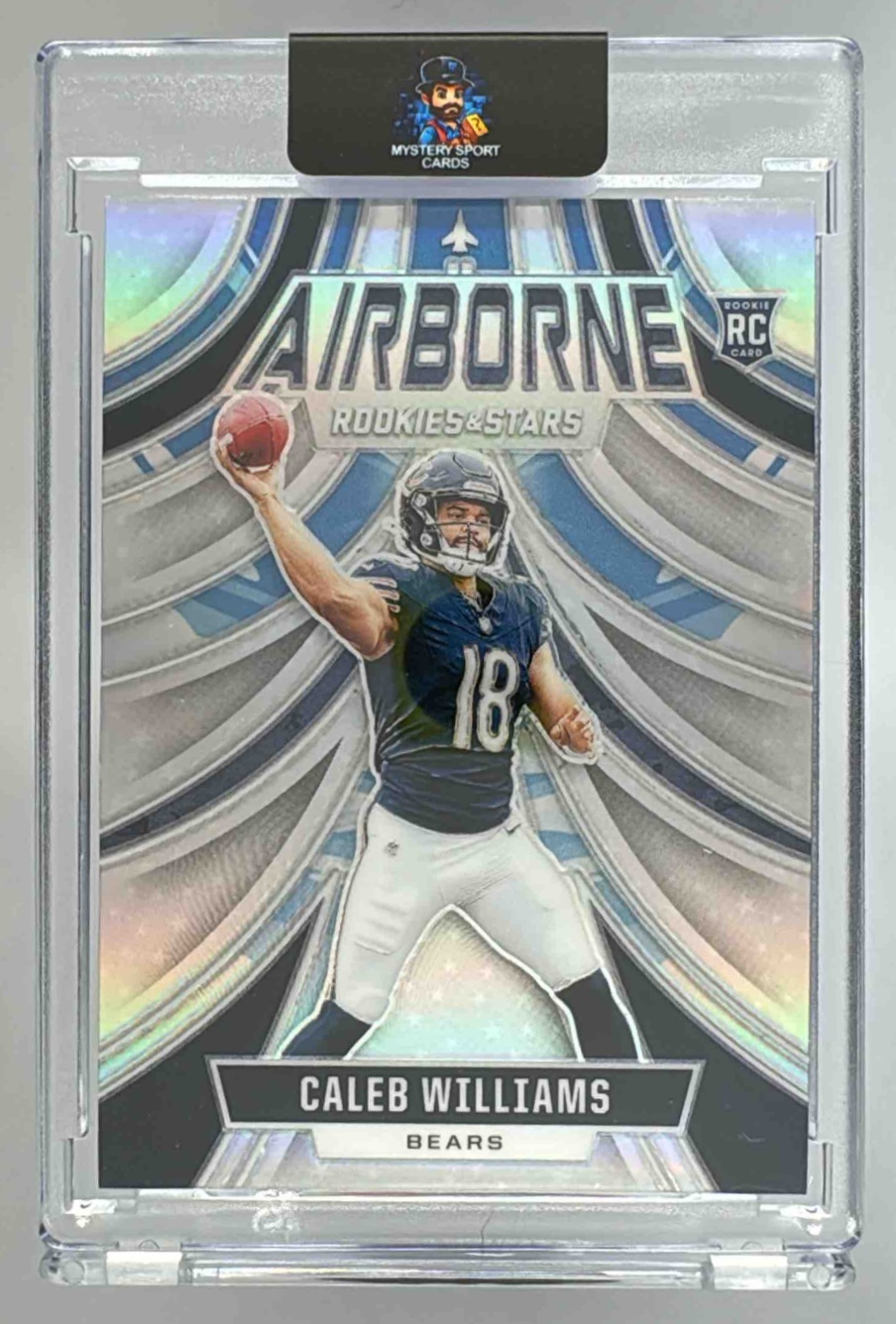 Card image for 2024 Panini Rookies & Stars Caleb Williams Airborne Silver #A-CWS RC Bears