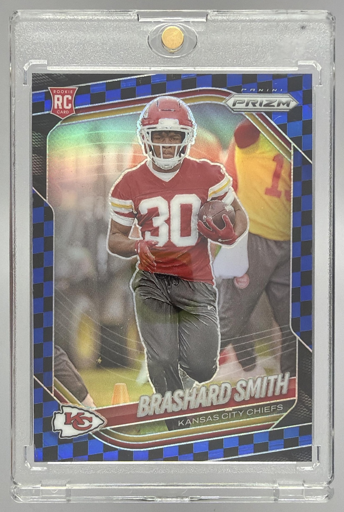 Card image for 2025 Panini Football Prizm Brashard Smith Snakeskin #308 RC Kansas City Chiefs