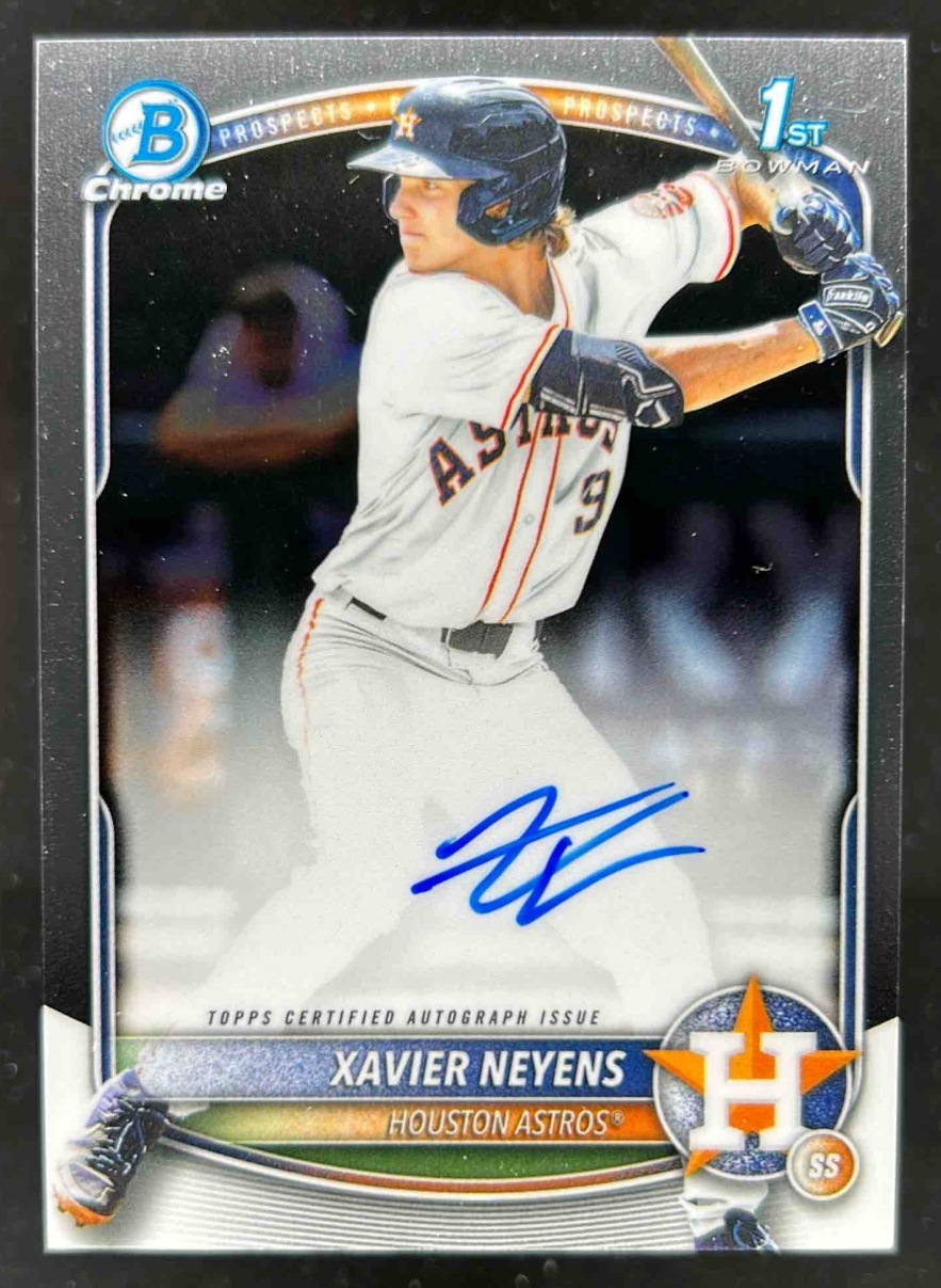 Card image for Xavier Neyens 2025 Bowman Baseball Draft Chrome Auto 1st Prospect Houston Astros