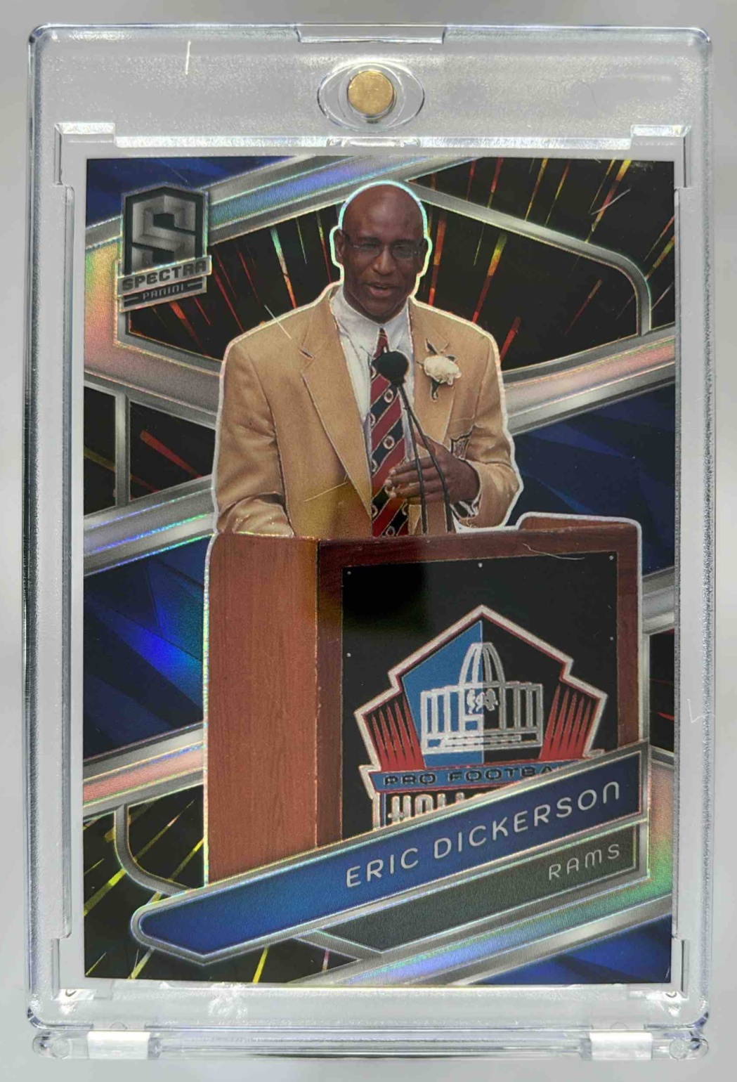 Card image for 2024 Panini Football Spectra Eric Dickerson Hyper /75 #106 Los Angeles Rams