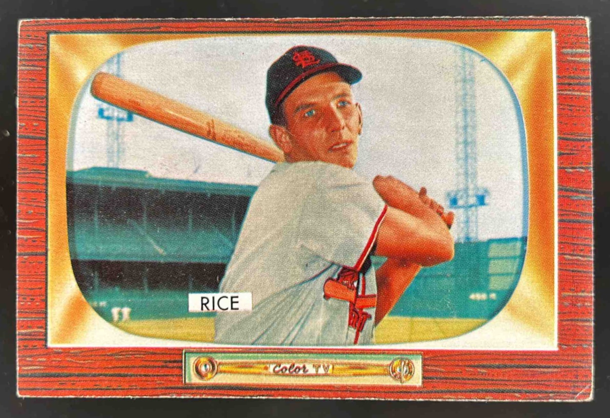 Card image for 1955 BOWMAN BASEBALL DEL RICE #106 ST. LOUIS CARDINALS
