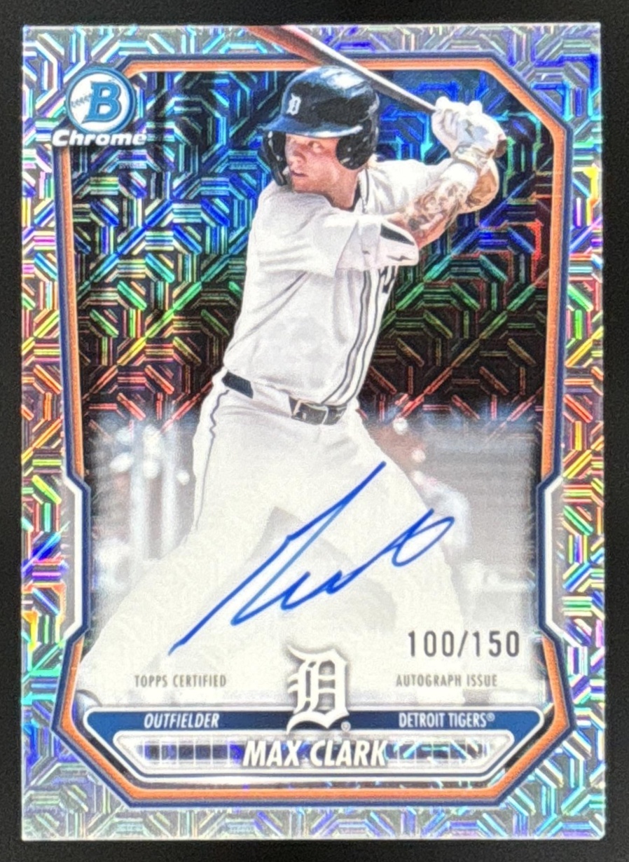 Card image for 2026 Bowman Max Clark Chrome Prospect Auto HTA Choice Refractor /150