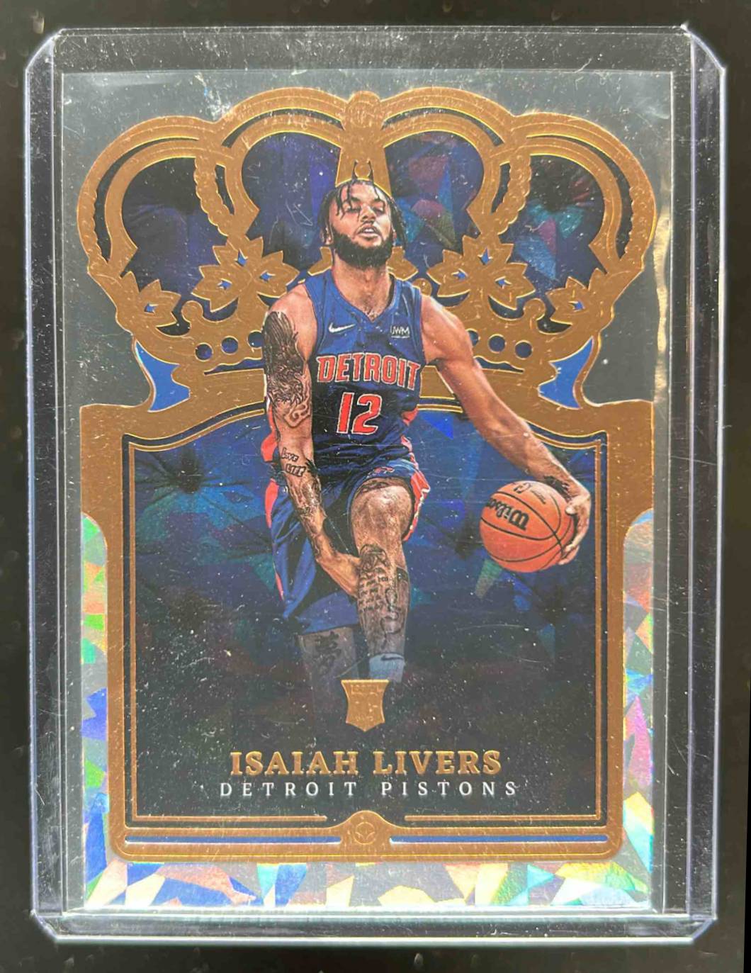 Card image for 2021-22 PANINI CROWN ROYALE ISAIAH LIVERS CRYSTAL #7 RC ROOKIE DETROIT PISTONS
