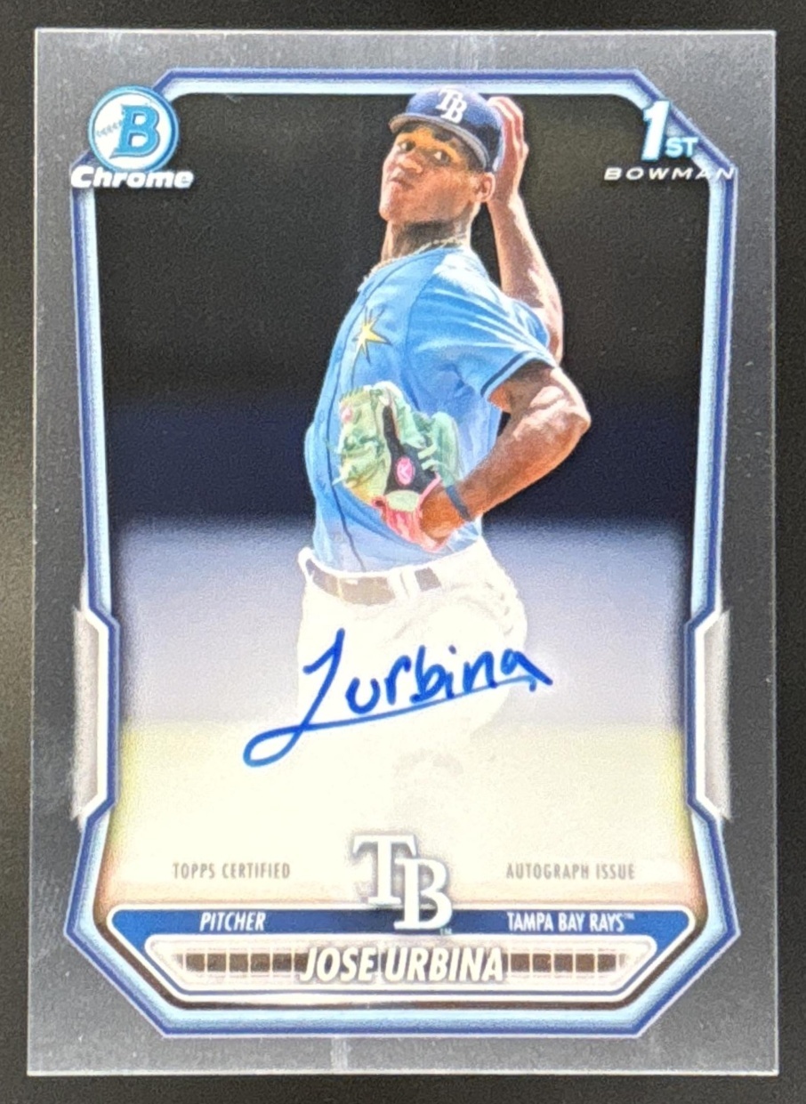 Card image for Jose Urbina 2026 Bowman Chrome Prospect Auto Tampa Bay Rays