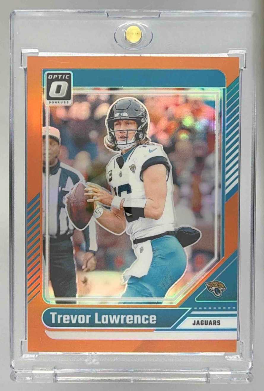 Card image for 2024 Panini Donruss Optic Trevor Lawrence Orange /249 #88 Jaguars