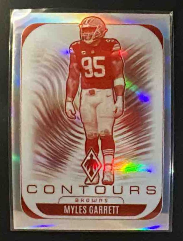 Card image for 2025 Panini Phoenix Myles Garrett #8 Contours Browns