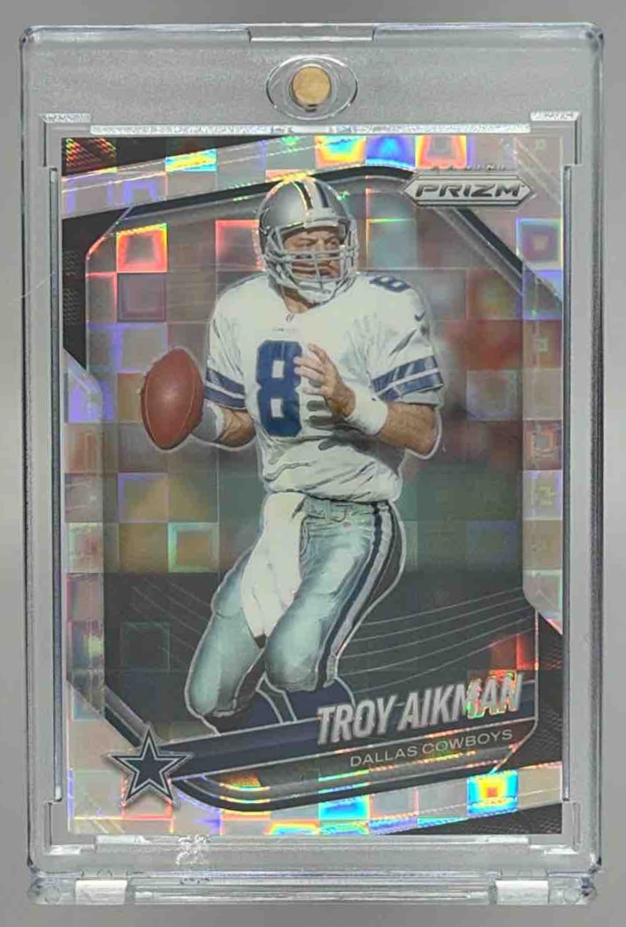Card image for 2025 Panini Honors Troy Aikman 2021 One Football Top of the Class #1 Cowboys