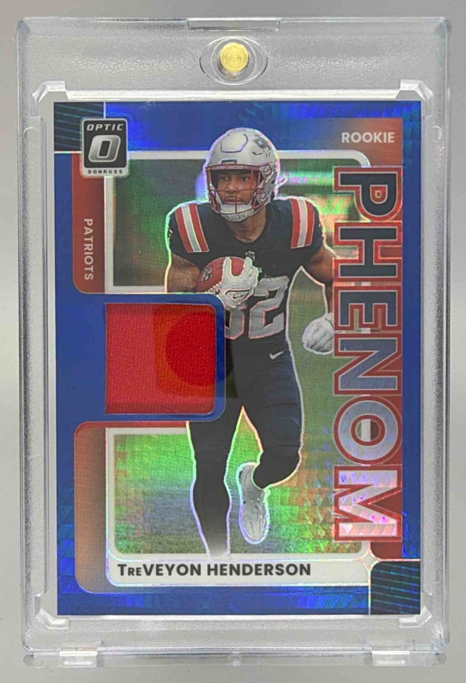 Card image for 2025 Panini Donruss Optic TreVeyon Henderson Rookie Phenoms #RPBH-THN MEM RC Patriots