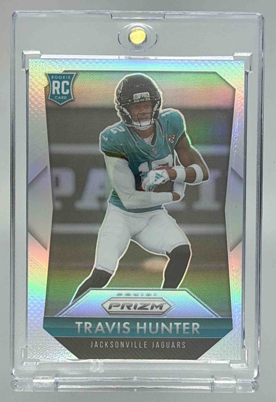 Card image for 2025 Panini Prizm Travis Hunter Rookie Flashback Silver #2 RC Jaguars