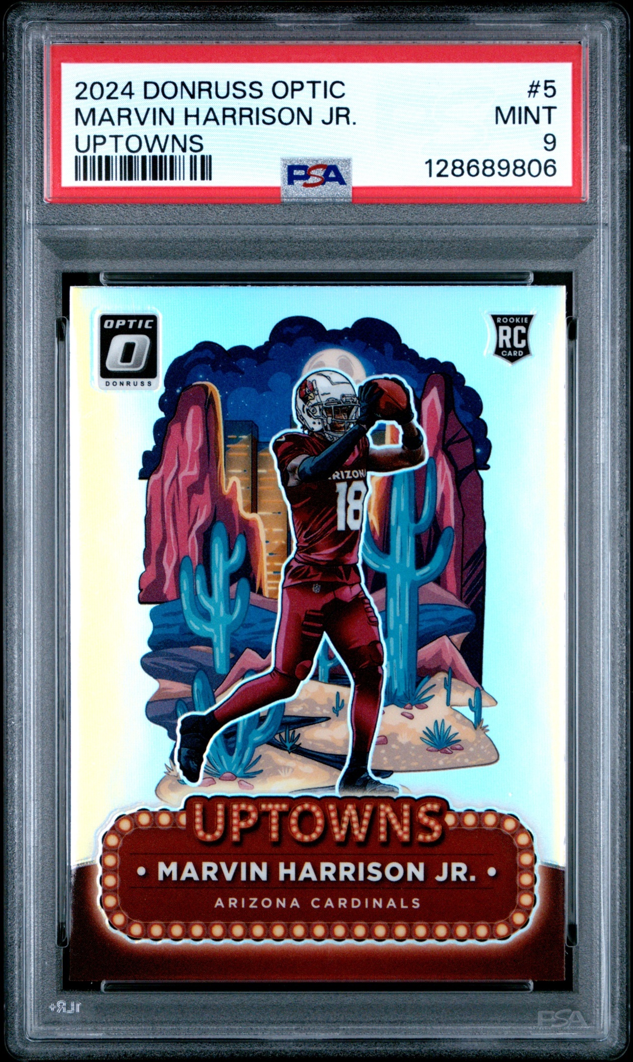 Card image for 2024 Panini Donruss Optic Marvin Harrison Jr. Uptown #5 RC SSP Cardinals