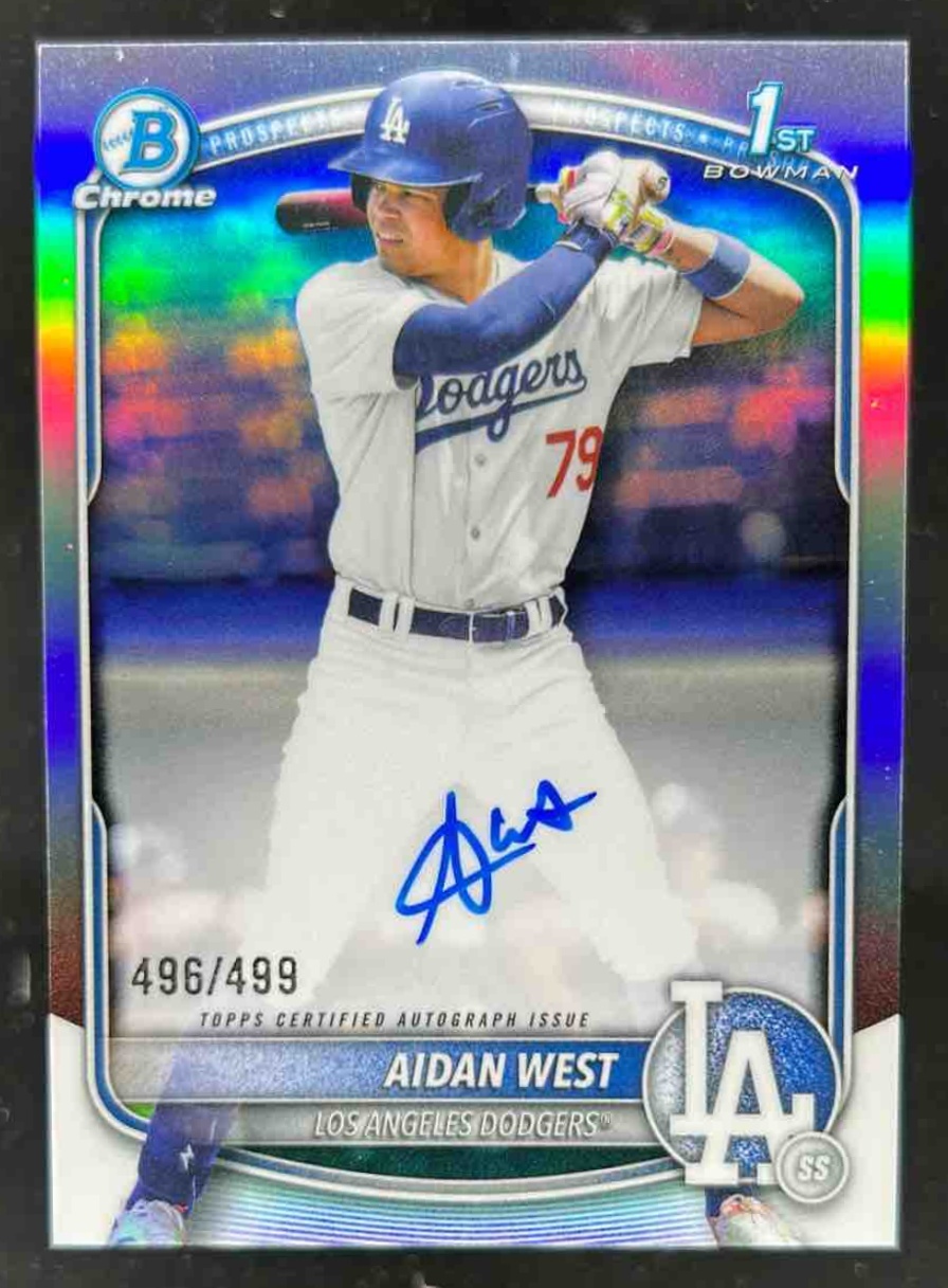 Card image for Aidan West 2025 Bowman Draft Chrome Prospect Auto Refractor /499