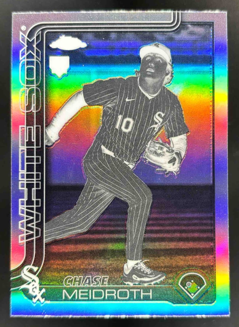 Card image for 2025 Topps Chrome Update Chase Meidroth Negative Refractor #USC75 RC White Sox