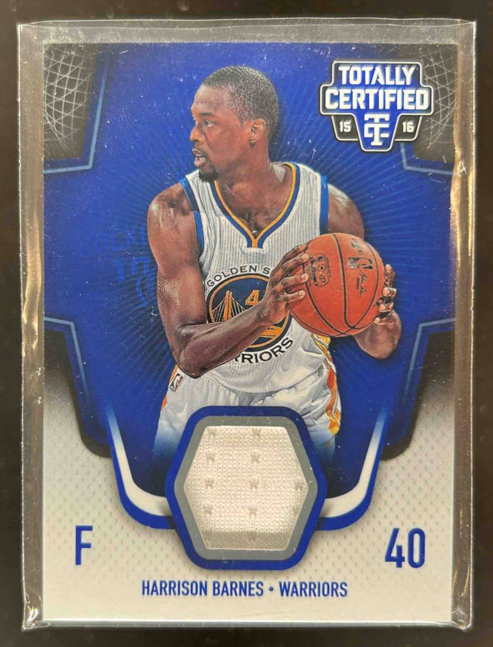 Card image for 2015-16 Panini Totally Certified Harrison Barnes Materials Blue 56 /99 #TCM-HB