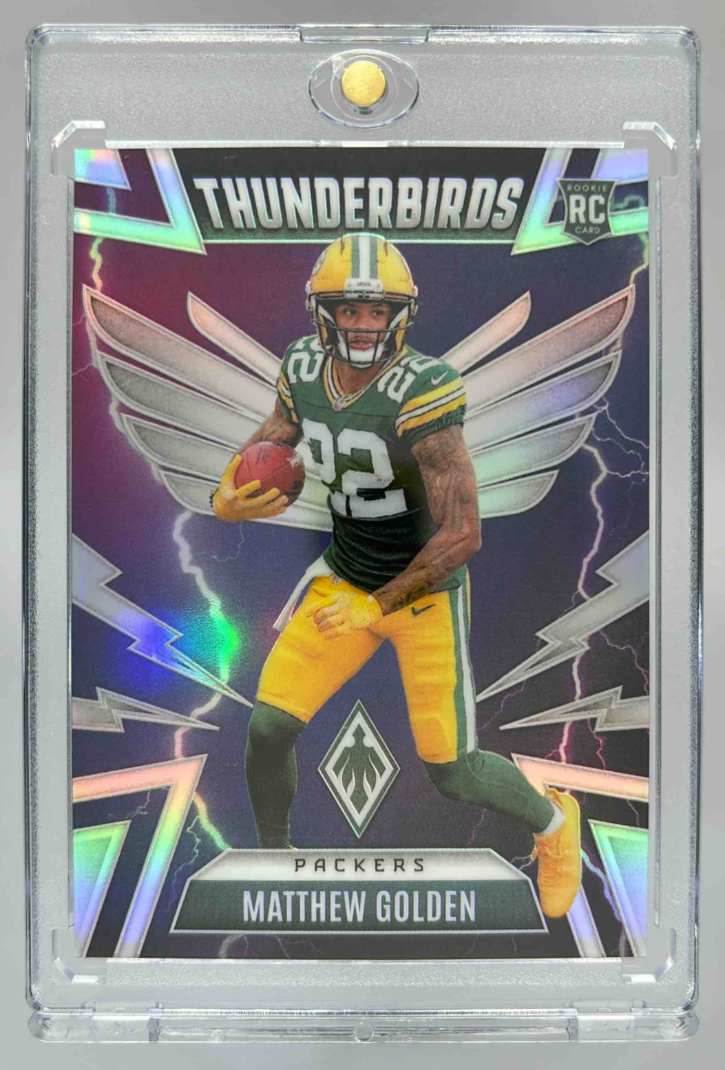 Card image for 2025 Panini Phoenix Matthew Golden Thunderbirds #17 RC Packers