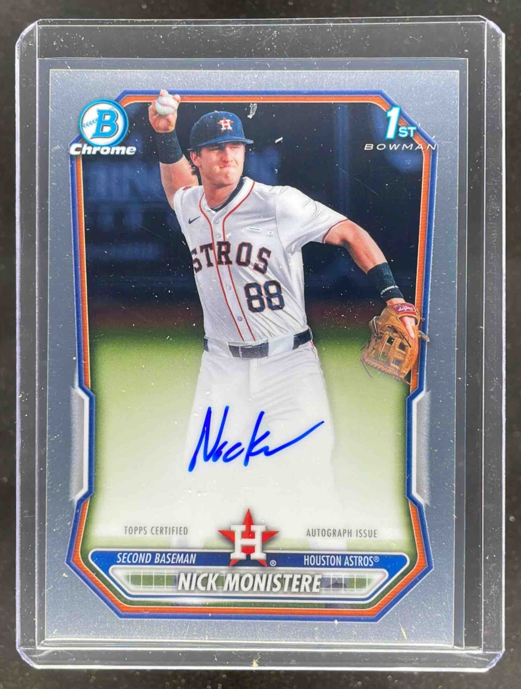 Card image for Nick Monistere 2026 Bowman Chrome Auto #CPA-NM 1st Prospect Houston Astros