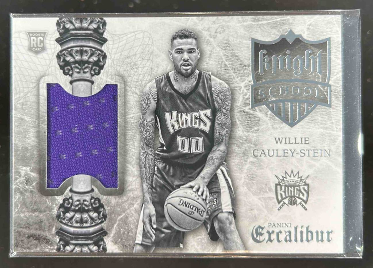 Card image for 2015-16 Panini Excalibur Willie Cauley-Stein Knight School #13 RC Rookie