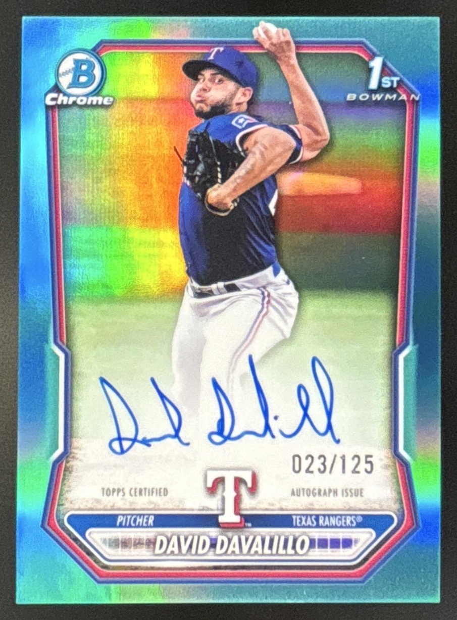 Card image for 2026 Bowman David Davalillo Chrome Auto Aqua Refractor /125 1st Prospect